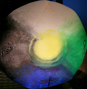 Ravena Wolf, Medicine Wheel, acrylic on canvas